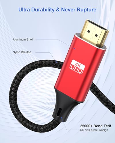 Cable Micro HDMI a HDMI de 25 pies largo y resistente para ver tu Raspberry Pi en el monitor 4