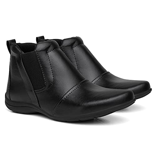 Bota Feminina Cano Curto Sem Salto Super Leve e Confortável - Preto/38