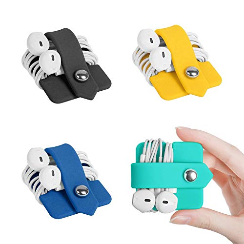 4 Pcs Headphones and Earphone Cord Organizer Holder, Headset Wrap Winder and Cord