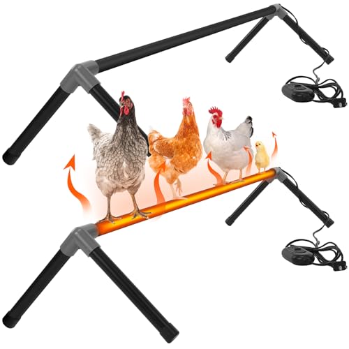 Glooglitter 2 Pcs Extra Long Heated Chicken Perch Warming Coop Heaters