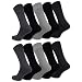 Produktbild 10 Paar Socken Herren Damen Baumwolle Schwarz Business Herrensocken Classic (43-46, Grautöne)