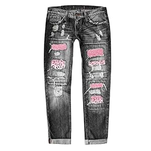 Women'S Autumn And Winter Jeans Printed Hole Thickened Trousers 2 41jonq82qkl. sl500 . ss300