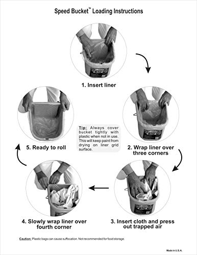 Quickn'Clean Disposable Paint Bucket Liner 5-Pack. Custom fits Wooster Speed Bucket.