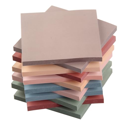 Newplenty Sticky Notes, 12 paquetes de notas adhesivas, 76 x 76 mm, estética vintage, notas adhesivas para oficina, hogar, escuela, reunión (centímetros, 7,6 x 7,6 cm)