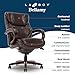 La-Z-Boy® Bellamy Executive Office Chair with Memory Foam Cushions, Real Wood Arms and Swivel Base, Waterfall Seat Edge, Faux Bonded Leather, Brown