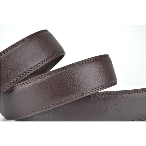 Mens Belts Leather, Ratchet Dress Western Belt for Men with Bull Head Pattern Alloy Oval Diamond Buckle,Brown,110CM/43.3''3