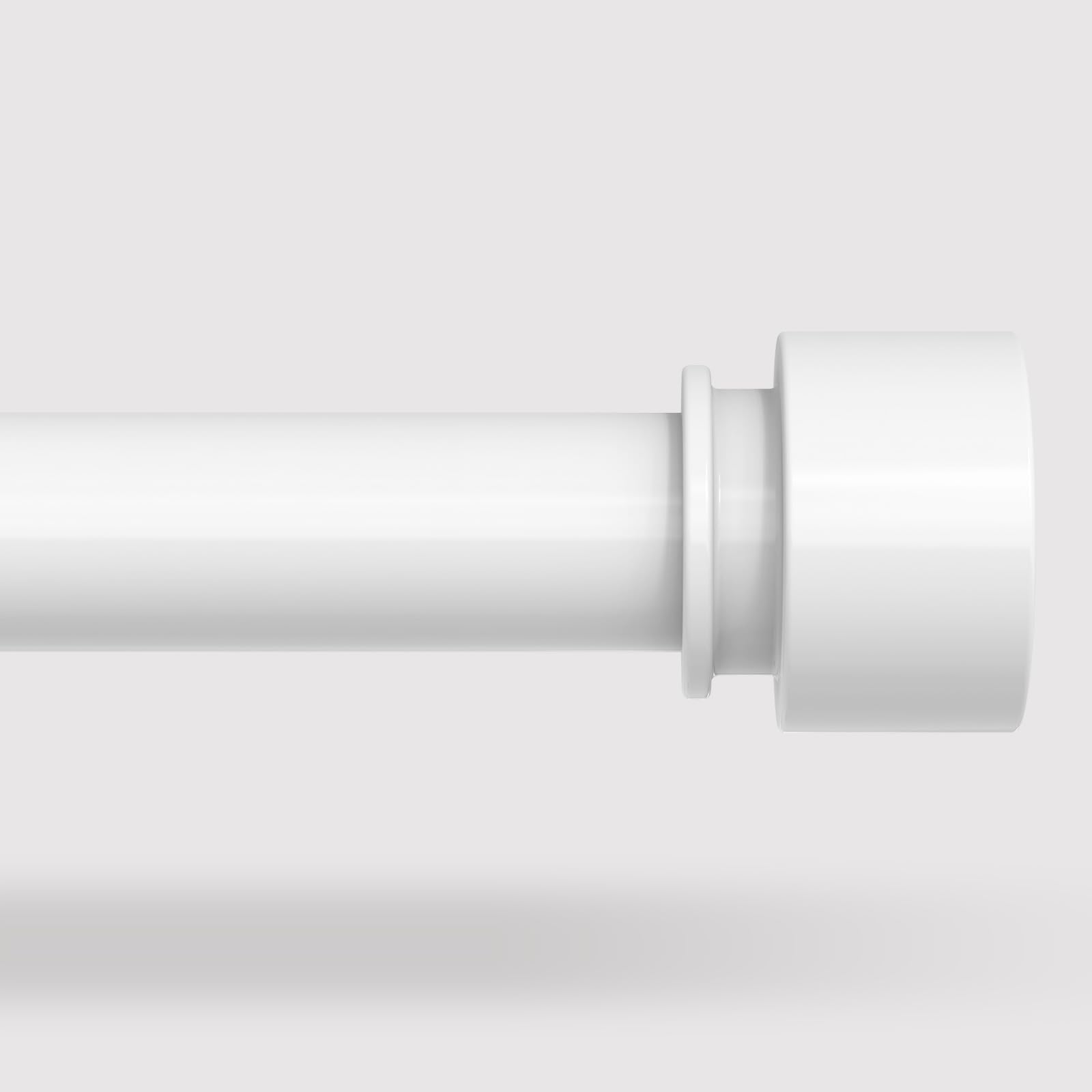 VOIIY White Long Curtain Rods for Windows 72 to 144 Inch(6-12 Feet), Heavy Duty 1'' Diameter Adjustable Window Drapery Rod, Modern and Simple