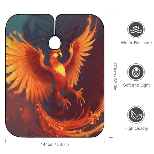 Capa de peluquería Phoenix roja para adultos miniatura 2
