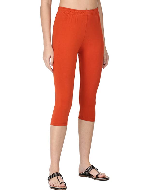 Image of Robinbosky Premium Stretchable Cotton Capri Legging for Women | Suitable for Formal wear & Casual wear | High-End Elastic Makes. The Leggings Squat Proof and Durable for Travel, Yoga, & Workout.