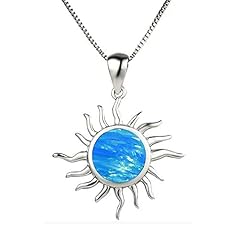c.Sun Pendant Necklace-Blue