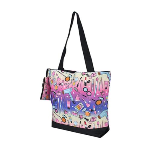 Image of NGIL Medium Top Zipper Closure Canvas Tote Bag with Attached Matching Coin Purse For Moms and Nurses