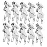 BCOATH 10 pièces Lot de Pinces Porte étiquettes Inox Argenté Clips pour Affichage Prix Magasin Supermarché Boulangerie Supports Étiquettes Promotionnelles Robustes et Ajustables