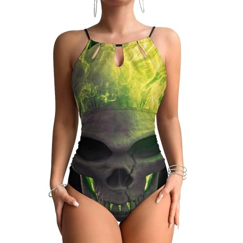 Beachwear monokini crâne effrayant pour vacances à la mer