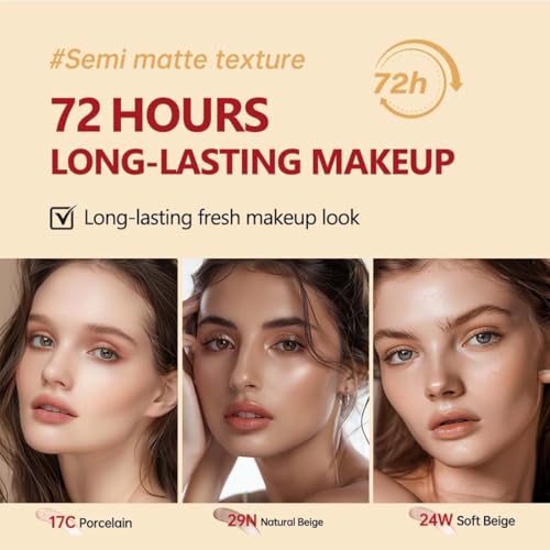 Red Cushion Foundation,Cushion Foundation,Cc Concealer For Glass Skin,Long-Lasting,Lightweight,Water