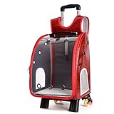 Estilo: con vara de corbata. GFDFD Bolsa de excursión de Casos de Carretilla de Mascotas Bolsa de Trolley Bolsa Transparente Mochila de Viaje de Doble Uso de Doble Uso (Color : Red)