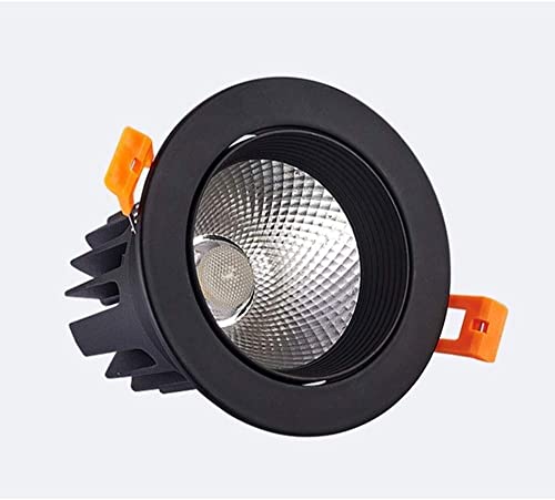 Spot lumineux encastré à LED 10W avec lumière blanche 6000K et finition noire