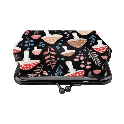 Double Coin Purse For Women autumn fall leaves cool mushrooms (3) Lightweight Small Coin Purse2