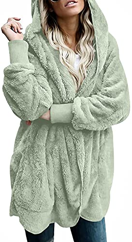 LONGYUAN Women's Long Sleeve Fuzzy Hoodie - Warm Fleece Pullover With Zipper & Pockets, Comfy Sweater For Casual Wear - View #9