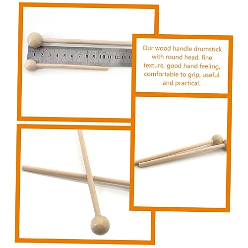 2 pares de baquetas redondas de madera para instrumentos de percusión, agarre cómodo para práctica y conciertos miniatura 3