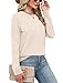 Womens Sweaters Fall Outfits Cashmere Long Sleeve Shirts Lightweight Knit Tops Boho Chic Winter Clothing Cozy Fall Fashion Beige S