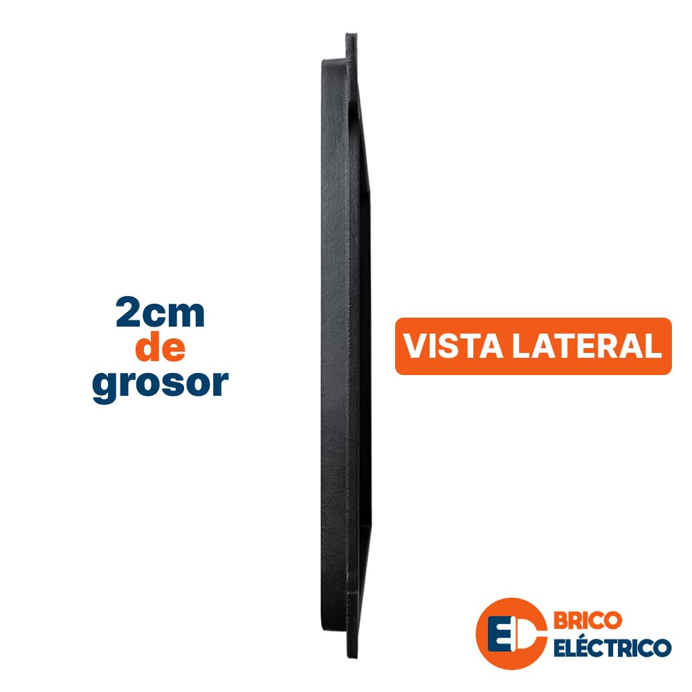 Tapa arqueta 20x20 hierro fundido clase B125 – Marco con lengüetas, superficie antideslizante, hasta 12.500 kg, normativa UNE EN 124