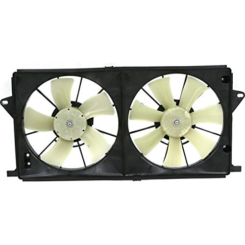 Ren Tsui Dual Radiator Cooling Fan Blade Assembly Set for Buick for Lucerne 3.8L 2006-2008 & 4.6L 2006-2011 & 3.9L 2009-2011,for Cadillac for DTS 4.6L 2006-2011 21999691 GM3115189 RXC0094