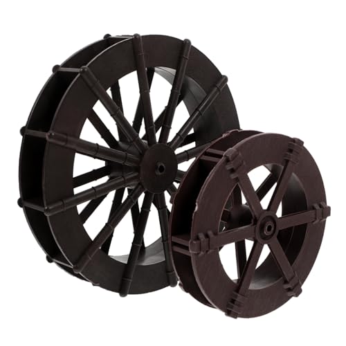 HIAKDOFT 2 Stück Wasserfall für Aquarien Teiliges Kunststein Wasserrad mit Stütze zur DIY und Feng Shui für Fischgesundheit und Lebensraumverbesserung