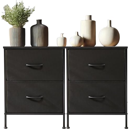 Cassettiera per camera da letto con cassetti in tessuto organizer per vestiti armadio cameretta dei bambini con struttura in metallo pannello in legno leggero alto