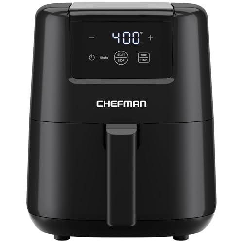Comparison: Best Air Fryer For Small Spaces 3 CHEFMAN 2 Qt Mini Air Fryer – Digital Space-Saving Compact Air Fryer with Nonstick and Dishwasher Safe Basket, Quick & Easy Meals in Minutes, Features Digital Timer and Shake Reminder – Black