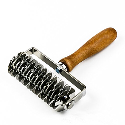 NACOLA Stainless Steel/Plastic Embossing Lattice Cutter,Dough Roller Hobbing DIY Baking Tool for Cookie