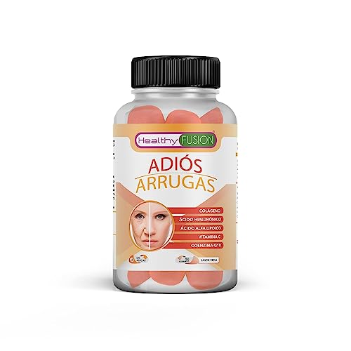 Adiós Arrugas | Previene y Elimina las Arrugas | Piel más hidratada, firme y rejuvenecida | Colágeno Hidrolizado + Ácido Hialurónico + Coenzima Q10 + Ácido Alfa Lipoico + Vitamina C| 50 U