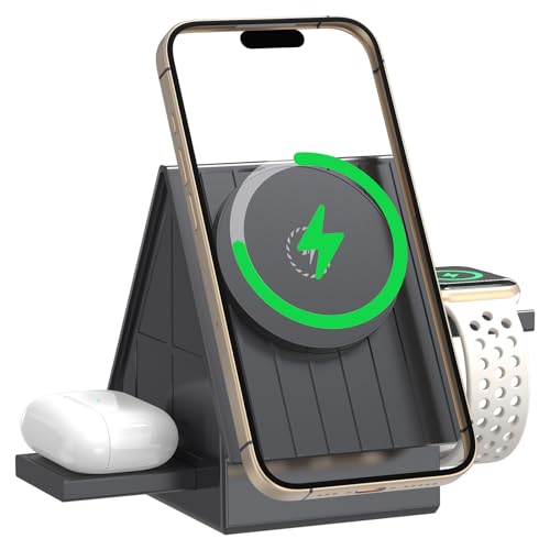 3-in-1 Wireless Charging Station for Apple Devices with Touch Night Light, 15W Fast Charger Stand for iPhone iWatch AirPods (Grey) 3-in-1 Wireless Charging Station for Apple Devices with Touch Night Light, 15W Fast Charger Stand for iPhone iWatch AirPods (Grey)