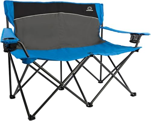 MOUNTAIN SUMMIT GEAR Loveseat Camp Chair - Portable Folding Double Chair with Cup Holders and Carry Bag, Perfect for Camping, Picnics, and Outdoor Adventures by Caddis Sports image 4