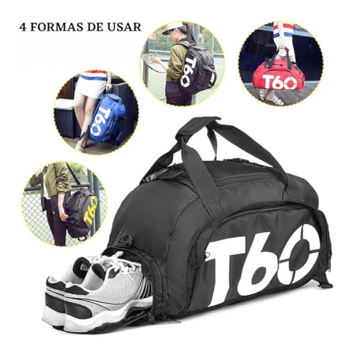 Mochila T60 Bolsa 3 em 1 Mala Esportiva Unissex de Grande Capacidade para Viagem Academia Esportes -