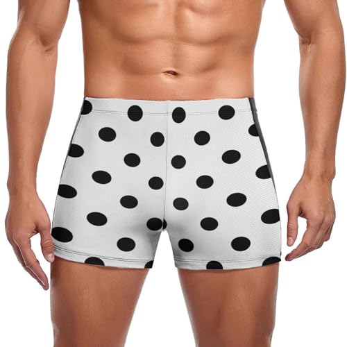Slip de bain noir à pois pour homme style boxer confortable