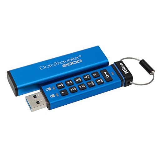 Kingston DataTraveler 2000 DT2000/16GB - Memoria USB 3.0 de 16 GB cifrada con Teclado, Tipo Llave, Sin Especificar