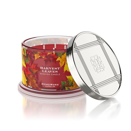 HomeWorx by SLATKIN + CO. Candle- Harvest Leaves, 18 oz. Premium Scented Candle - 30-55 Hours Burn Time