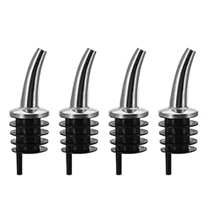 Westmark 4 Spirituosen-/Öl-Ausgießer für Flaschen, extra kurz, mit Luftröhrchen, Metall/Messing, nickelfrei…