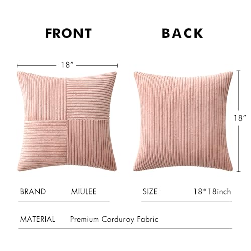 Image of MIULEE Pink Decorative Throw Pillow Covers for Couch 18x18 Inch