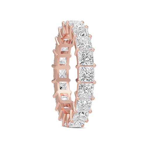 PURE STAR 1-8 Carat (ctw) White, Yellow, Rose Gold Princess Cut LAB GROWN Diamond Eternity Band (Color E-F Clarity VVS-VS)2