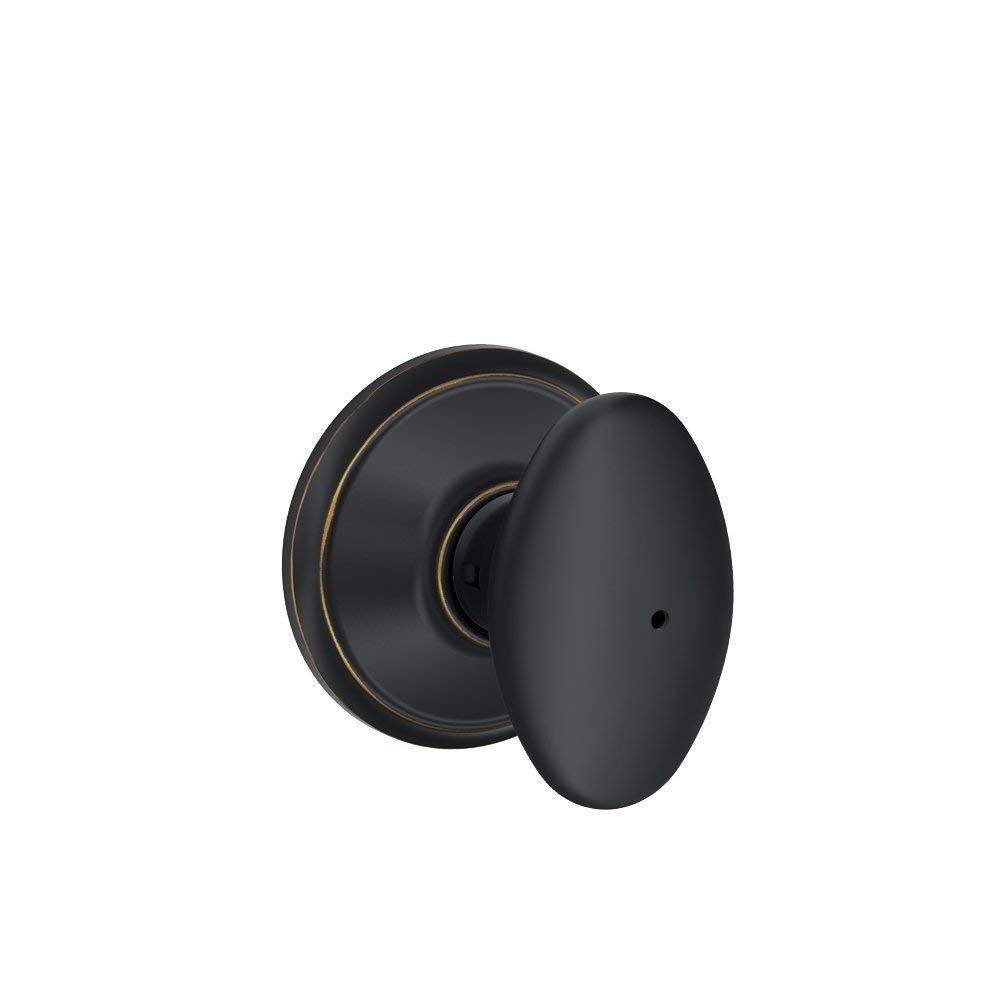 SCHLAGE F40VSIE716 Siena F40 6-Way Egg Door Knob Lockset, Aged Bronze