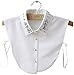 Joyci Stylish Pearl Peter Pan Fake Collar Detachable Shirt Dickey False Collar (C White)
