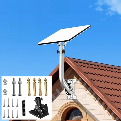 Starlink Mini Wall Mount, 12' J-Pole Mounting Bracket Kit for Starlink, with Tilt Angle Adjustable Pipe Adapter for Better Signals, Compatible with Starlink Mini Dish