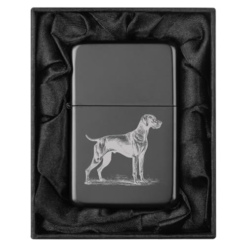 Encendedor en caja de regalo forrada en seda negra miniatura 1
