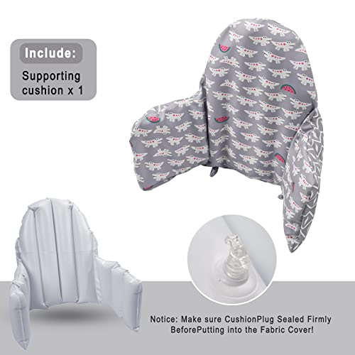 Lomgwumy High Chair Cushion, New Type High Chair Cover Pad/Pad For High Chair,Highchair Cushion For Ikea Antilop Highchair,Built-In Inflatable Cushion,Baby Sitting More Comfortable (Grey Crocodile) #TOP3