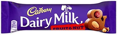Cadbury Dairy Milk Fruit & Nut Chocolate Bar Single 49g Bar (Pack of 48)