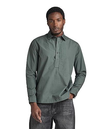 G-Star Raw Anorak Relaxed Shirt Long Sleeve, Camisas Para Hombre, Gris Graphite D23568-C973-996 , Xs G-Star Raw Anorak Relaxed Shirt Long Sleeve, Camisas Para Hombre, Gris Graphite D23568-C973-996 , Xs