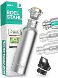 Trinkflasche Edelstahl 500 ml + EXTRA Sportverschluss, Edelstahl Trinkflasche 750ml, 500ml, 1000ml, freigeist trinkflasche edelstahl 750ml, Trinkflasche 1l Edelstahl, Edelstahl-Trinkflasche