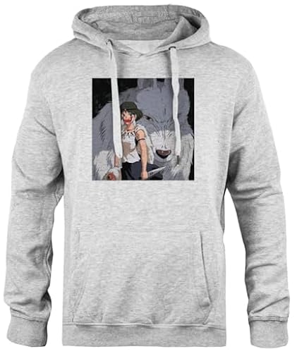 Zymbatee Princesa Mononoke Dibujar Lobo Sudadera con Capucha Gris Jersey Unisex De Ajuste Clásico | Ya disponible en tu tienda friki favorita! En mundofriki.es!
