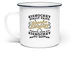 shirt-o-magic Eishockey-Fan: Sei mehr wie Eishockey - Emaille Tasse -Einheitsgröße-Weiß